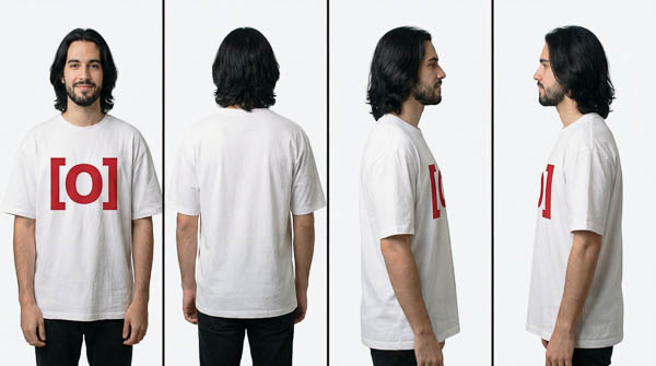 Het personage van vier zijden met het Kattoo-logo op het T-shirt